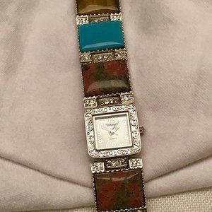 SALE Beautiful watch with tiger eye, turquoise, jasper